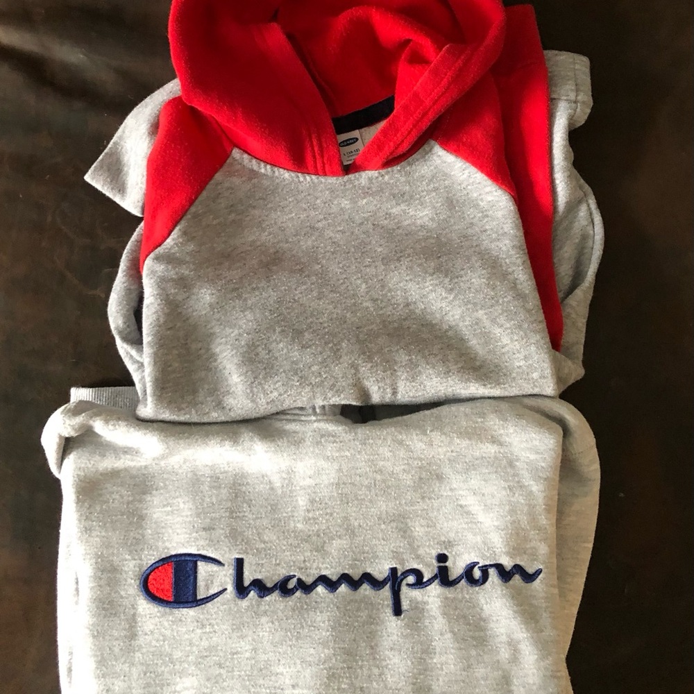 Champion and Old Navy hoodie boys large. Great condition
